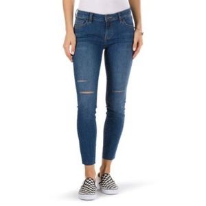 Vans "Off the Wall" Women's Medium Wash Skinny Distressed and Ripped Jeans 5/27